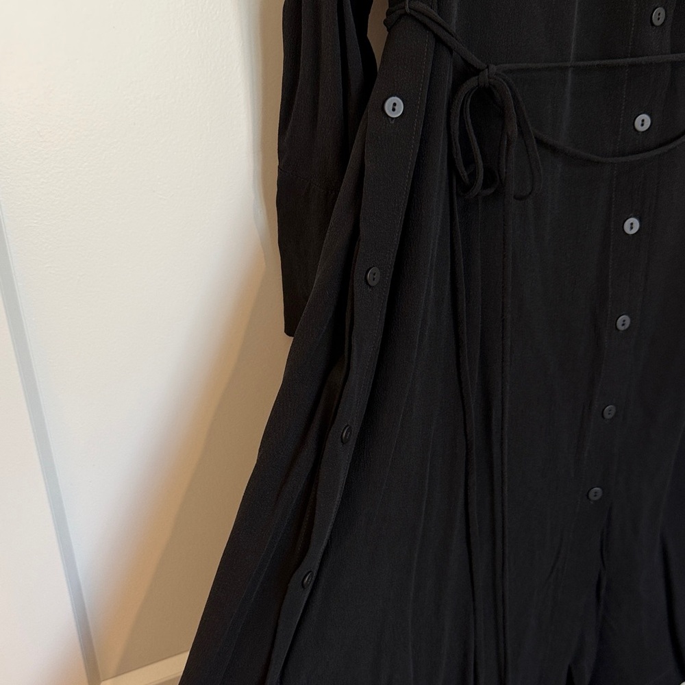 ALLSAINTS Black Anya Long Sleeve Button Down Dress - Picture 6 of 16